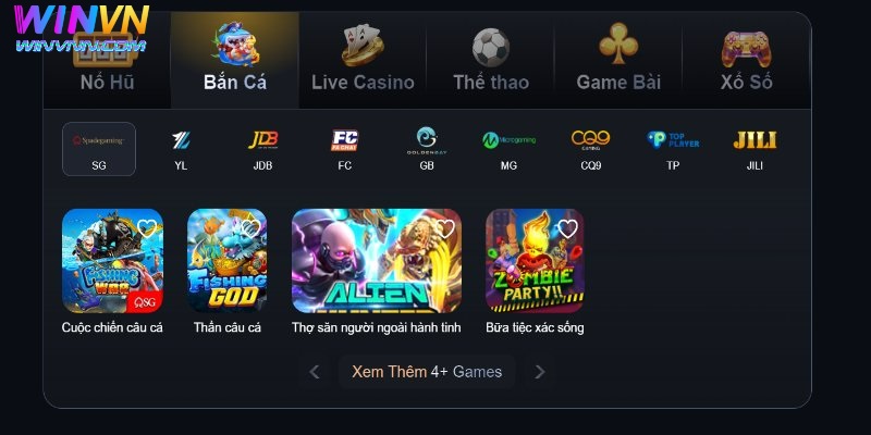 Bắn cá là một trong những game phổ biến và hấp dẫn tại WinVN